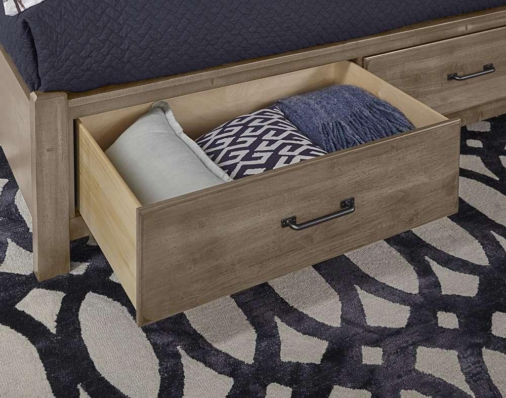 Vaughan Bassett - Cool Rustic King Mansion Bed With Footboard Storage in Stone Grey - 172-661-066B-502-666 veiw 3