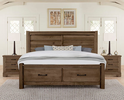 Vaughan Bassett - Cool Rustic - King Plank Bed With Footboard Storage - Mink - 170-668-066B-502-666  view 4