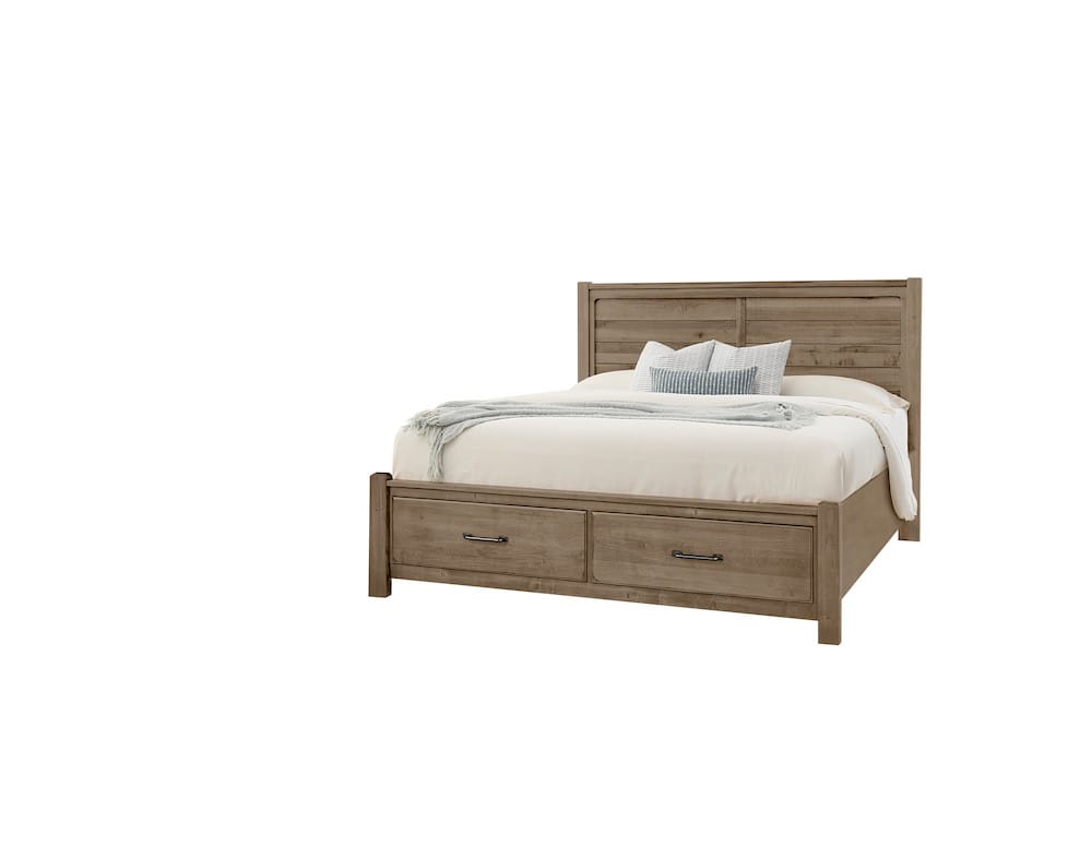 Vaughan Bassett - Cool Rustic - King Plank Bed With Footboard Storage - Stone Grey - 172-668-066B-502-666  view 1