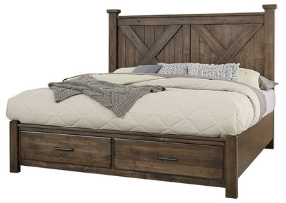 Vaughan Bassett - Cool Rustic King X Bed With Footboard Storage in Mink - 170-667-066B-502-666 veiw 1