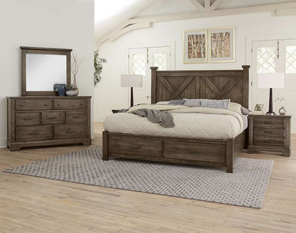 Vaughan Bassett - Cool Rustic King X Bed With Footboard Storage in Mink - 170-667-066B-502-666 veiw 3