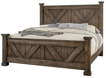 Vaughan Bassett - Cool Rustic King X Bed With X Footboard in Mink - 170-667-766-933-MS2 veiw 1