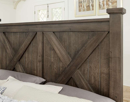 Vaughan Bassett - Cool Rustic King X Bed With X Footboard in Mink - 170-667-766-933-MS2 veiw 2