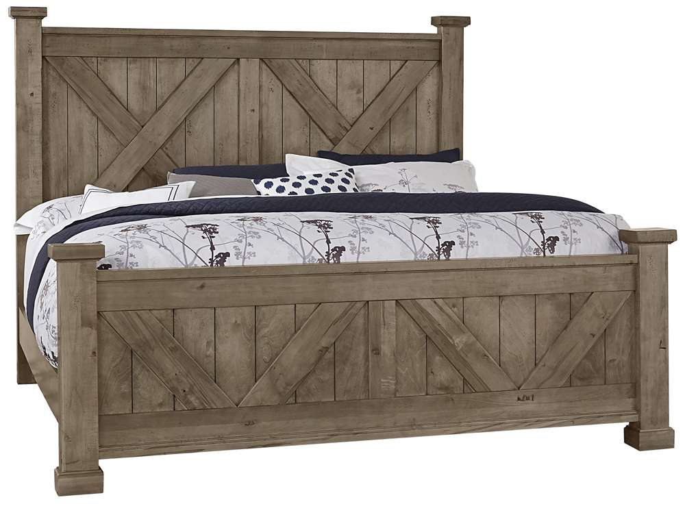 Vaughan Bassett - Cool Rustic King X Bed With X Footboard in Stone Grey - 172-667-766-933-MS2 veiw 1