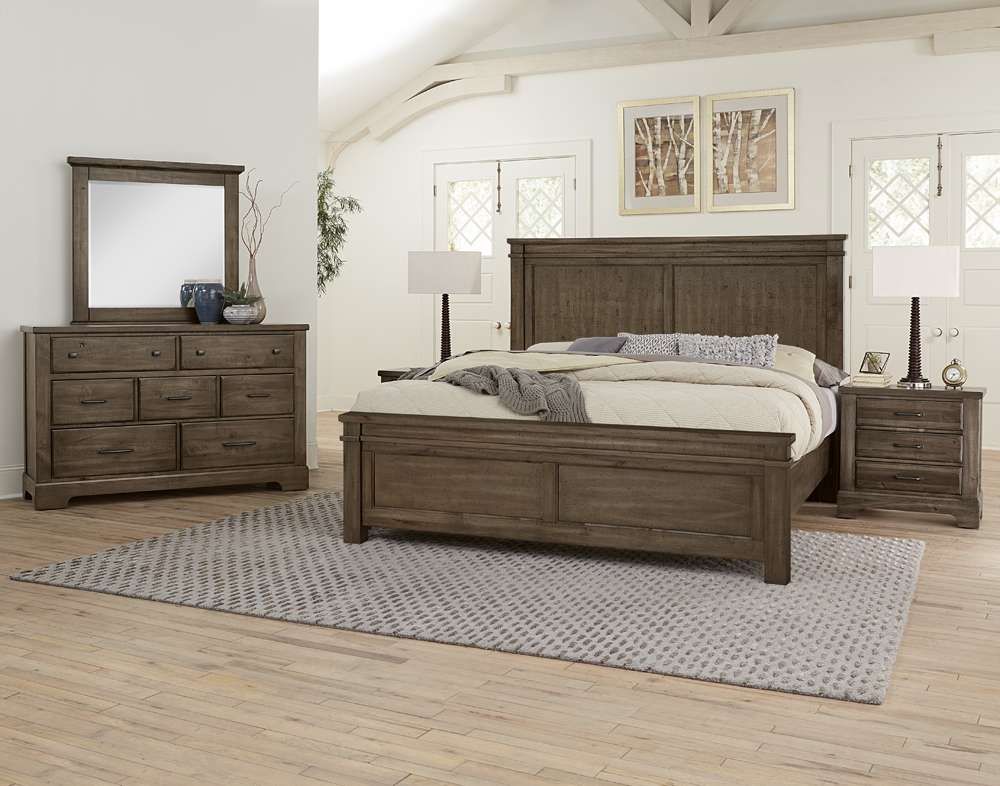 Vaughan Bassett - Cool Rustic Queen Mansion Bed in Mink - 170-551-155-922 veiw 2