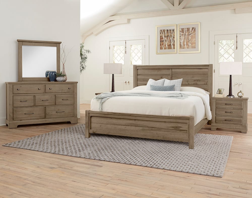 Vaughan Bassett - Cool Rustic - Queen Plank Bed - Stone Grey - 172-558-855-922  view 3