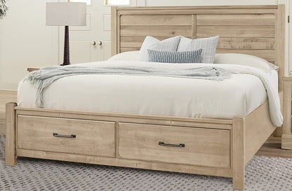 Vaughan Bassett - Cool Rustic - Queen Plank Bed With Footboard Storage - Clear Maple - 176-558-050B-502-555  view 2