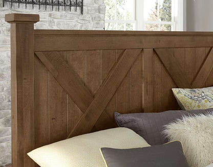 Vaughan Bassett - Cool Rustic Queen X Bed With Footboard Storage in Amber - 174-557-050B-502-555 veiw 2