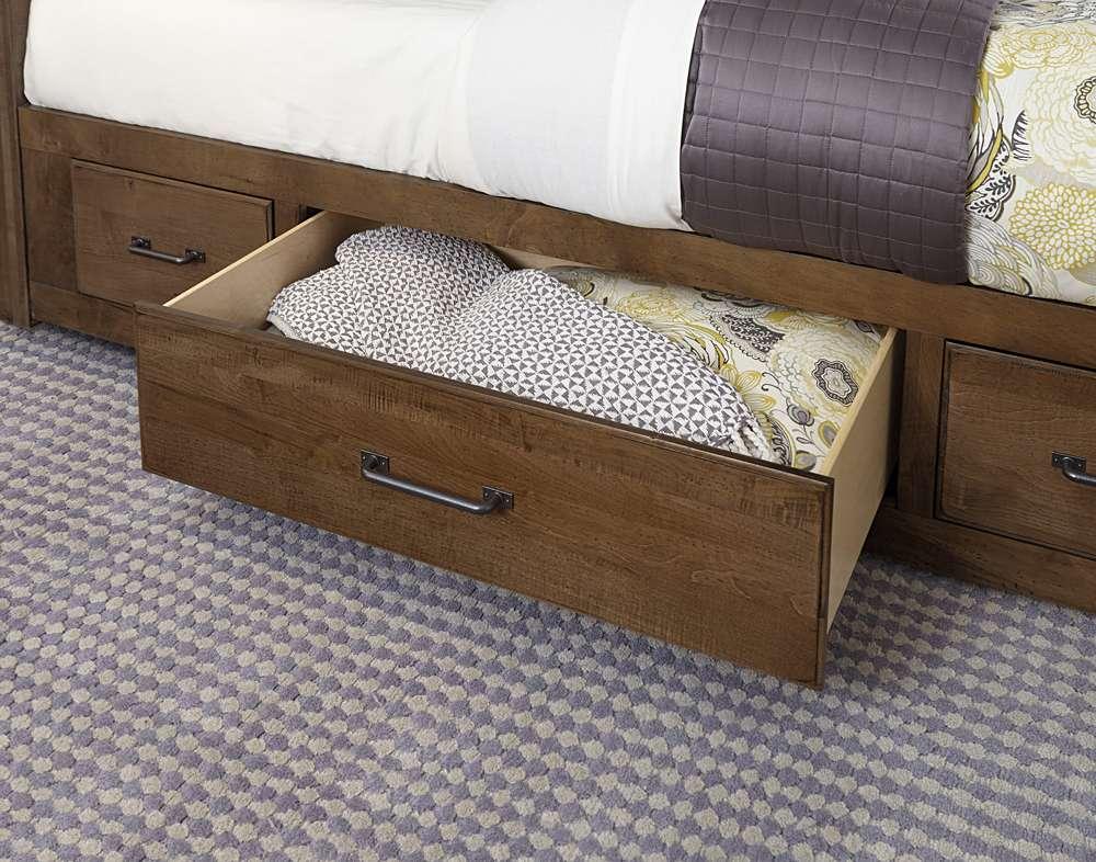 Vaughan Bassett - Cool Rustic Queen X Bed With Footboard Storage in Amber - 174-557-050B-502-555 veiw 3
