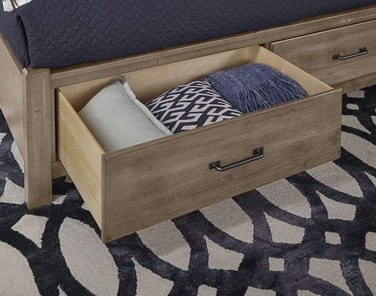 Vaughan Bassett - Cool Rustic Queen X Bed With Footboard Storage in Stone Grey - 172-557-050B-502-555 veiw 2