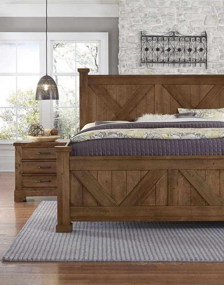 Vaughan Bassett - Cool Rustic Queen X Bed With X Footboard in Amber - 174-557-755-922 veiw 3