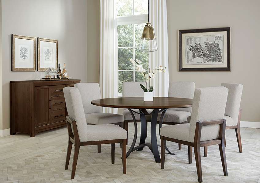 Vaughan Bassett - Crafted Cherry - Artisan and Post 48 Inch Round Table W/ Metal Base - 150-048-200 veiw 8