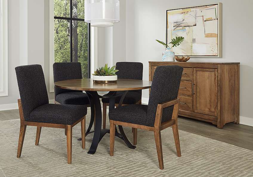 Vaughan Bassett - Crafted Cherry - Artisan and Post 48 Inch Round Table W/ Metal Base - 151-048-200 veiw 5