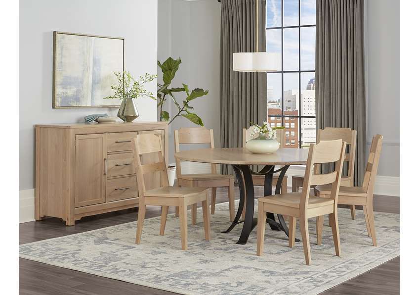 Vaughan Bassett - Crafted Cherry - Artisan and Post 48 Inch Round Table W/ Metal Base - 154-048-200 veiw 5