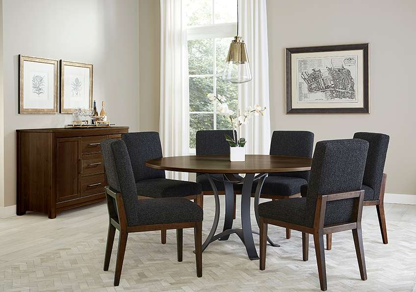 Vaughan Bassett - Crafted Cherry - Artisan and Post 60 Inch Round Table W/ Metal Base - 150-060-200 veiw 7