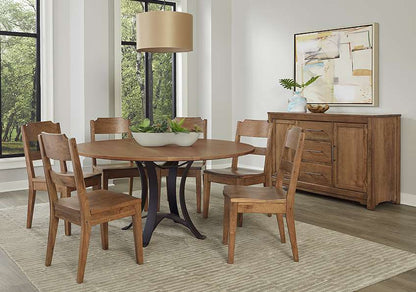 Vaughan Bassett - Crafted Cherry - Artisan and Post 60 Inch Round Table W/ Metal Base - 151-060-200 veiw 6