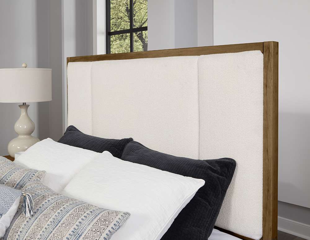 Vaughan Bassett - Crafted Cherry - Artisan and Post Cal King Upholstered Bed in White Fab - 151-661-166-944-MS2 veiw 5