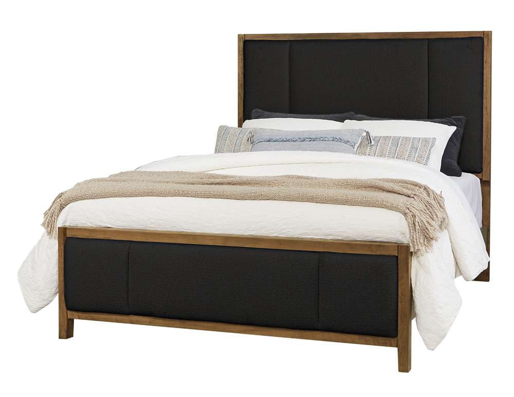 Vaughan Bassett - Crafted Cherry - Artisan and Post King Upholstered Bed in Black Fab - 151-662-266-933-MS2 veiw 1