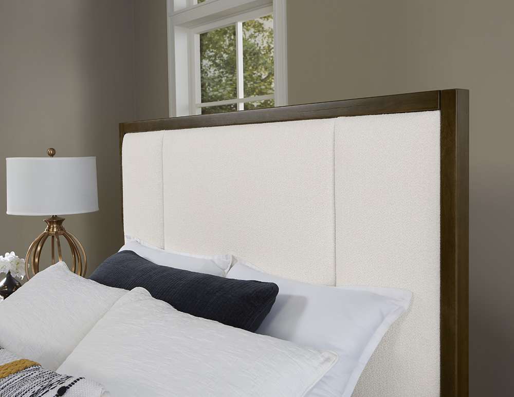 Vaughan Bassett - Crafted Cherry - Artisan and Post King Upholstered Bed in White Fab - 150-661-166-933-MS2 veiw 2