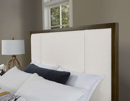 Vaughan Bassett - Crafted Cherry - Artisan and Post King Upholstered Bed in White Fab - 150-661-166-933-MS2 veiw 2
