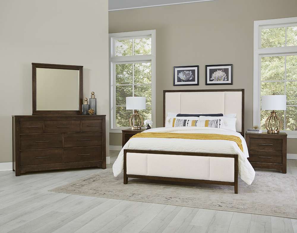Vaughan Bassett - Crafted Cherry - Artisan and Post King Upholstered Bed in White Fab - 150-661-166-933-MS2 veiw 5