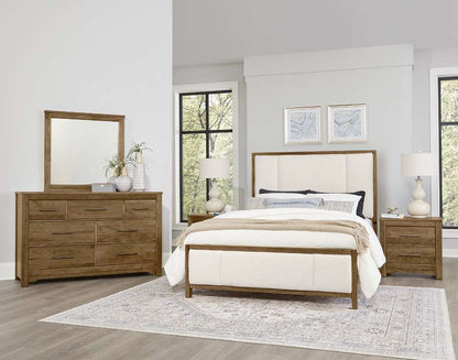Vaughan Bassett - Crafted Cherry - Artisan and Post King Upholstered Bed in White Fab - 151-661-166-933-MS2 veiw 3
