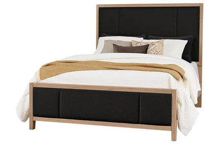 Vaughan Bassett - Crafted Cherry - Artisan and Post Queen Upholstered Bed in Black Fab - 154-552-255-922 veiw 1