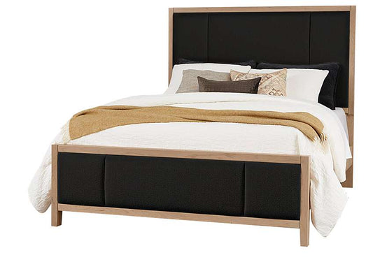 Vaughan Bassett - Crafted Cherry - Artisan and Post Queen Upholstered Bed in Black Fab - 154-552-255-922 veiw 1