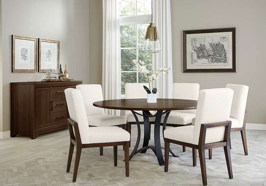 Vaughan Bassett - Crafted Cherry - Artisan and Post Uph Side Chair in White Fabric (Set of 2) - 150-030A veiw 4