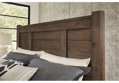Vaughan Bassett - Crafted Oak - LMCo Home BenS Queen Poster Bed - 793-558-855-922 veiw 4