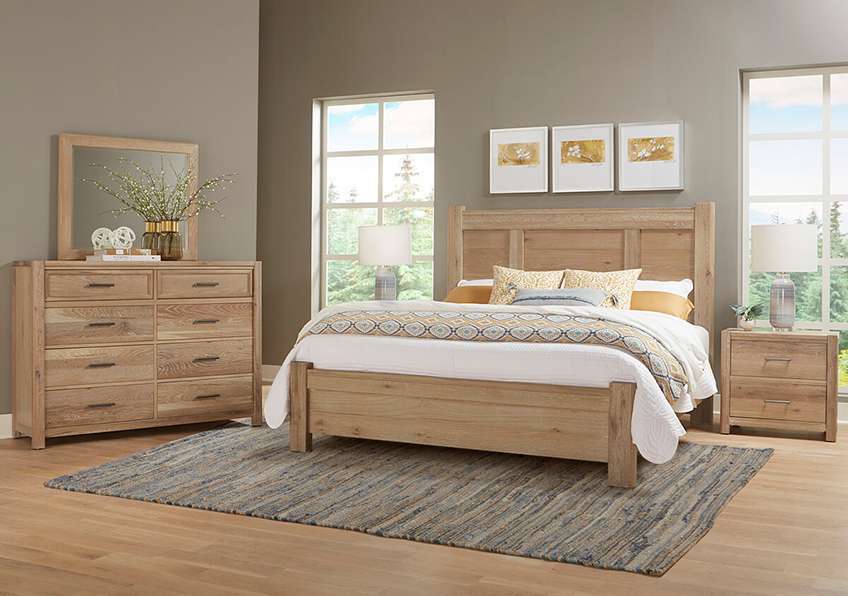 Vaughan Bassett - Crafted Oak - LMCo Home BenS Queen Poster Bed - 795-558-855-922 veiw 2