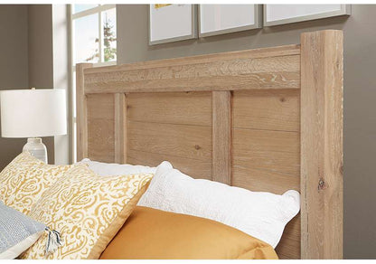 Vaughan Bassett - Crafted Oak - LMCo Home BenS Queen Poster Bed - 795-558-855-922 veiw 4