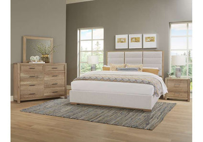 Vaughan Bassett - Crafted Oak - LMCo Home ErinS King Uph - Oatmeal - 795-661B-166B-822B veiw 3