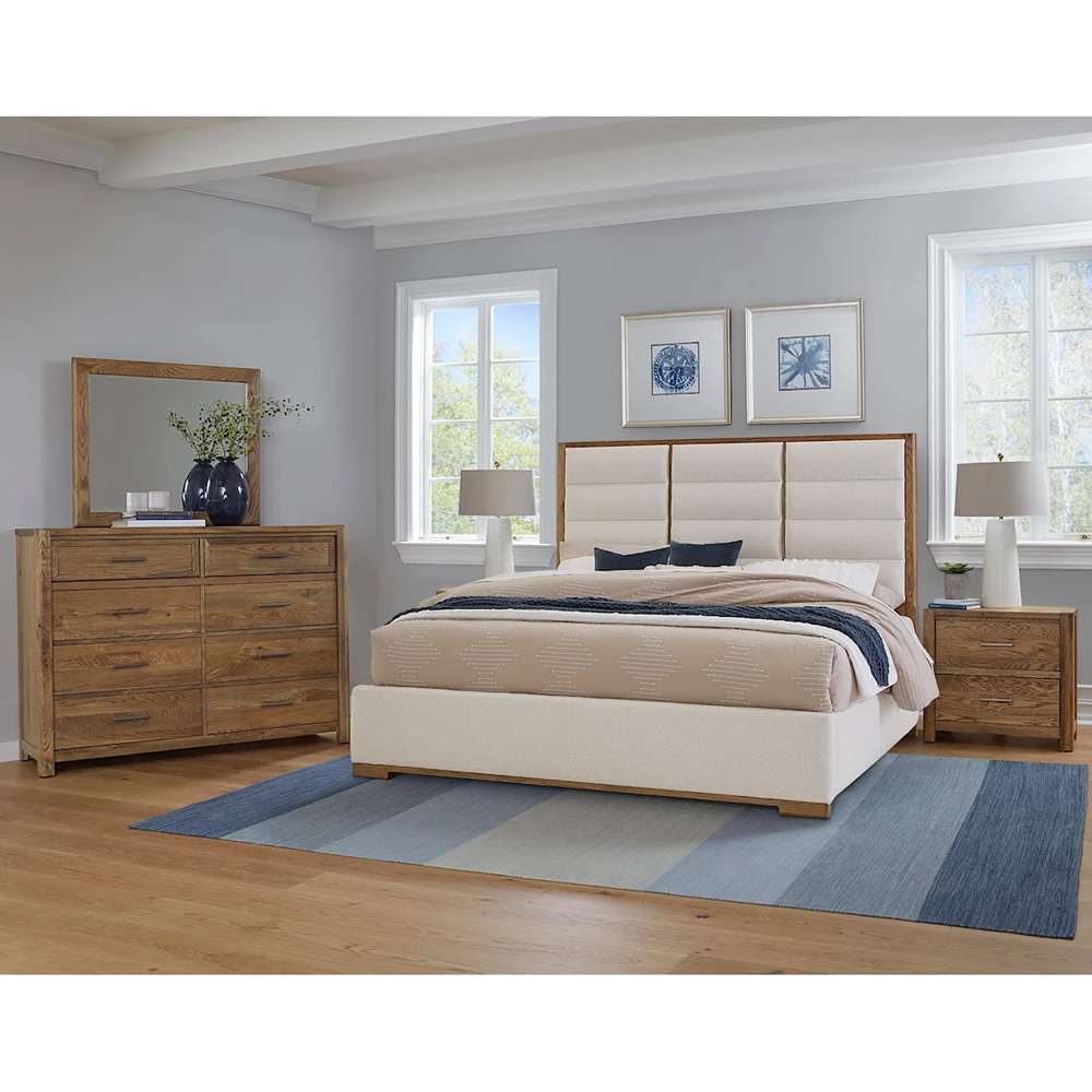 Vaughan Bassett - Crafted Oak - LMCo Home ErinS King Uph - White - 790-661A-166A-822A veiw 2