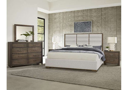 Vaughan Bassett - Crafted Oak - LMCo Home ErinS Queen Uph - Oatmeal - 793-551B-155B-822B veiw 3