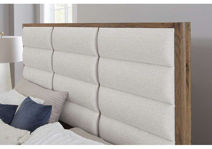 Vaughan Bassett - Crafted Oak - LMCo Home ErinS Queen Uph - Oatmeal - 790-551B-155B-822B veiw 2