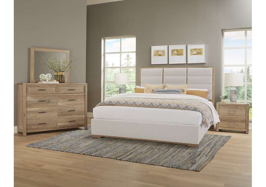 Vaughan Bassett - Crafted Oak - LMCo Home ErinS Queen Uph - Oatmeal - 795-551B-155B-822B veiw 3