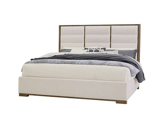 Vaughan Bassett - Crafted Oak - LMCo Home ErinS Queen Uph - White - 793-551A-155A-822A veiw 1