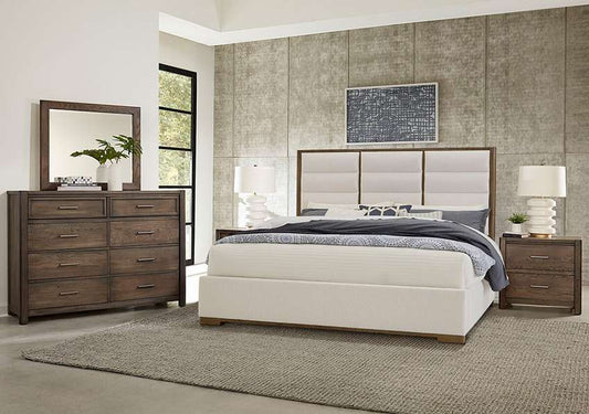 Vaughan Bassett - Crafted Oak - LMCo Home ErinS Queen Uph - White - 793-551A-155A-822A veiw 2
