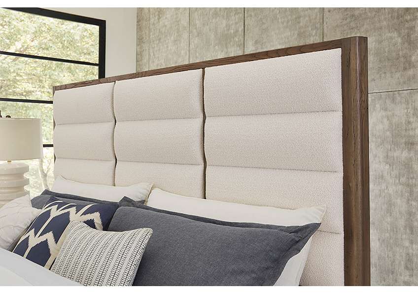 Vaughan Bassett - Crafted Oak - LMCo Home ErinS Queen Uph - White - 793-551A-155A-822A veiw 3