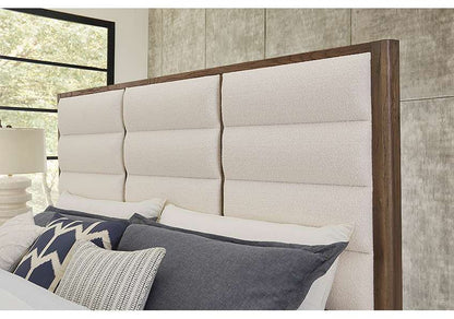 Vaughan Bassett - Crafted Oak - LMCo Home ErinS Queen Uph - White - 793-551A-155A-822A veiw 3