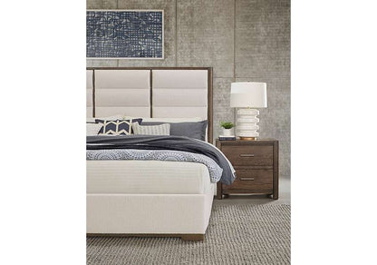 Vaughan Bassett - Crafted Oak - LMCo Home ErinS Queen Uph - White - 793-551A-155A-822A veiw 4