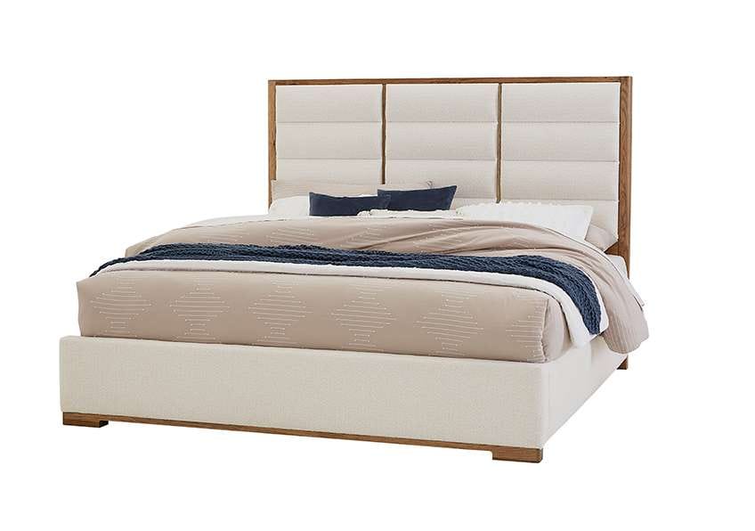 Vaughan Bassett - Crafted Oak - LMCo Home ErinS Queen Uph - White - 790-551A-155A-822A veiw 1