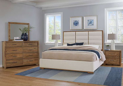 Vaughan Bassett - Crafted Oak - LMCo Home ErinS Queen Uph - White - 790-551A-155A-822A veiw 2