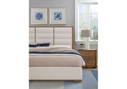 Vaughan Bassett - Crafted Oak - LMCo Home ErinS Queen Uph - White - 790-551A-155A-822A veiw 3