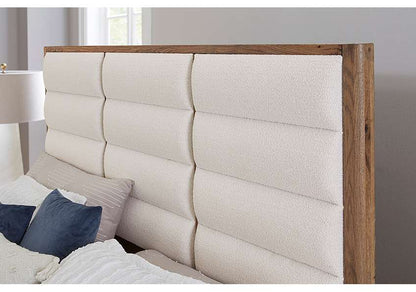 Vaughan Bassett - Crafted Oak - LMCo Home ErinS Queen Uph - White - 790-551A-155A-822A veiw 4