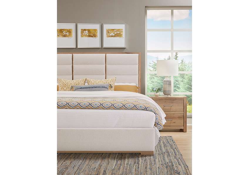 Vaughan Bassett - Crafted Oak - LMCo Home ErinS Queen Uph - White - 795-551A-155A-822A veiw 4