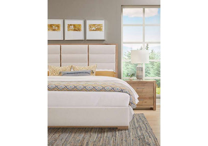 Vaughan Bassett - Crafted Oak - LMCo Home ErinS Queen Uph - White - 795-551A-155A-822A veiw 4