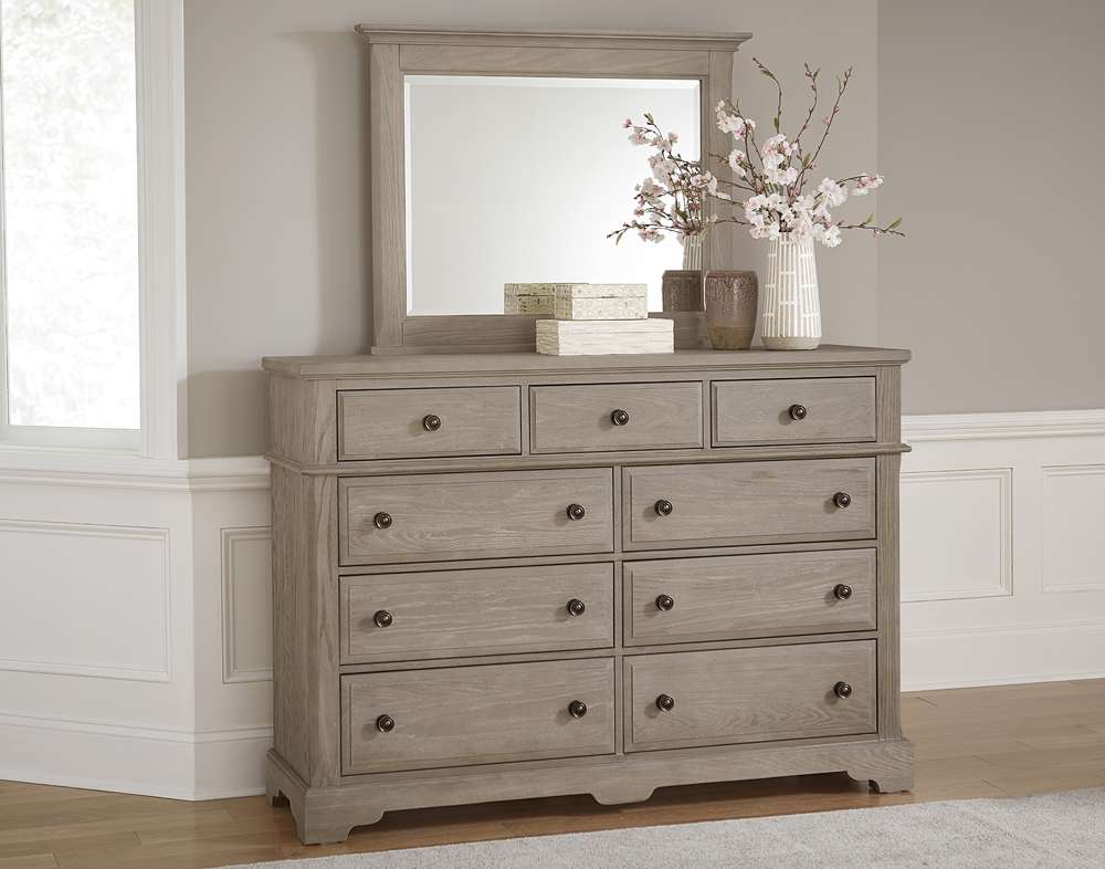 Vaughan Bassett - Heritage Bureau with 9 Drawers in Greystone - 114-003 veiw 3