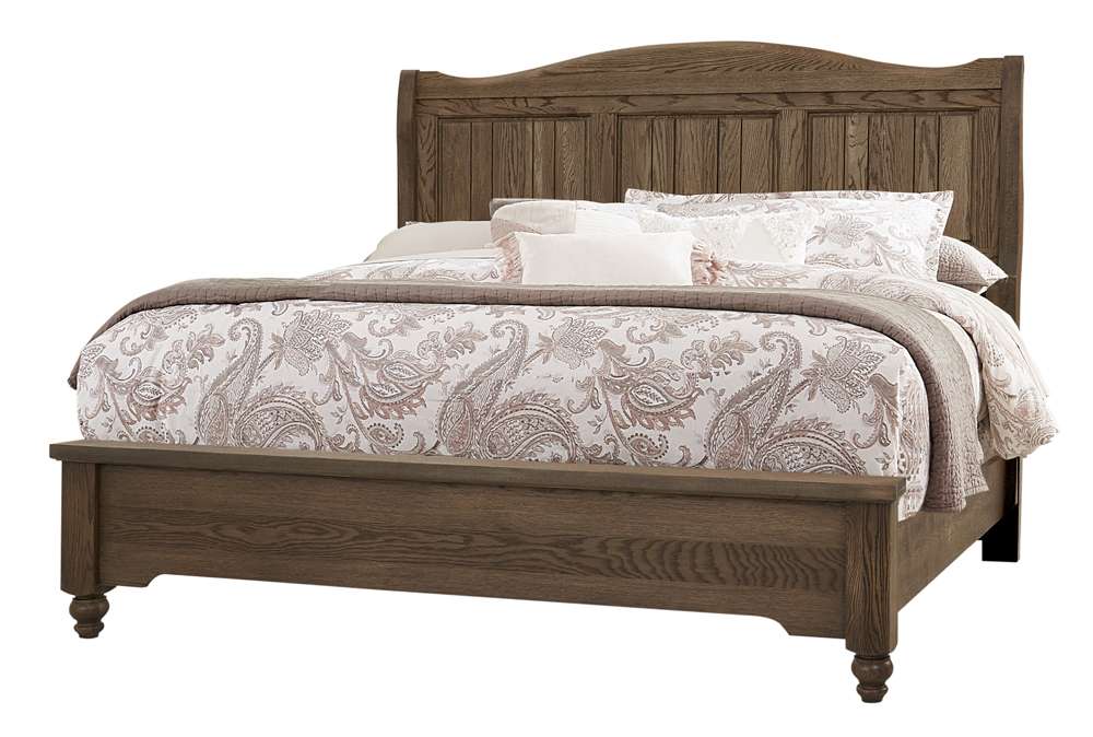 Vaughan Bassett - Heritage King Sleigh Bed in Cobblestone Oak - 112-663-166-733-MS2 veiw 1